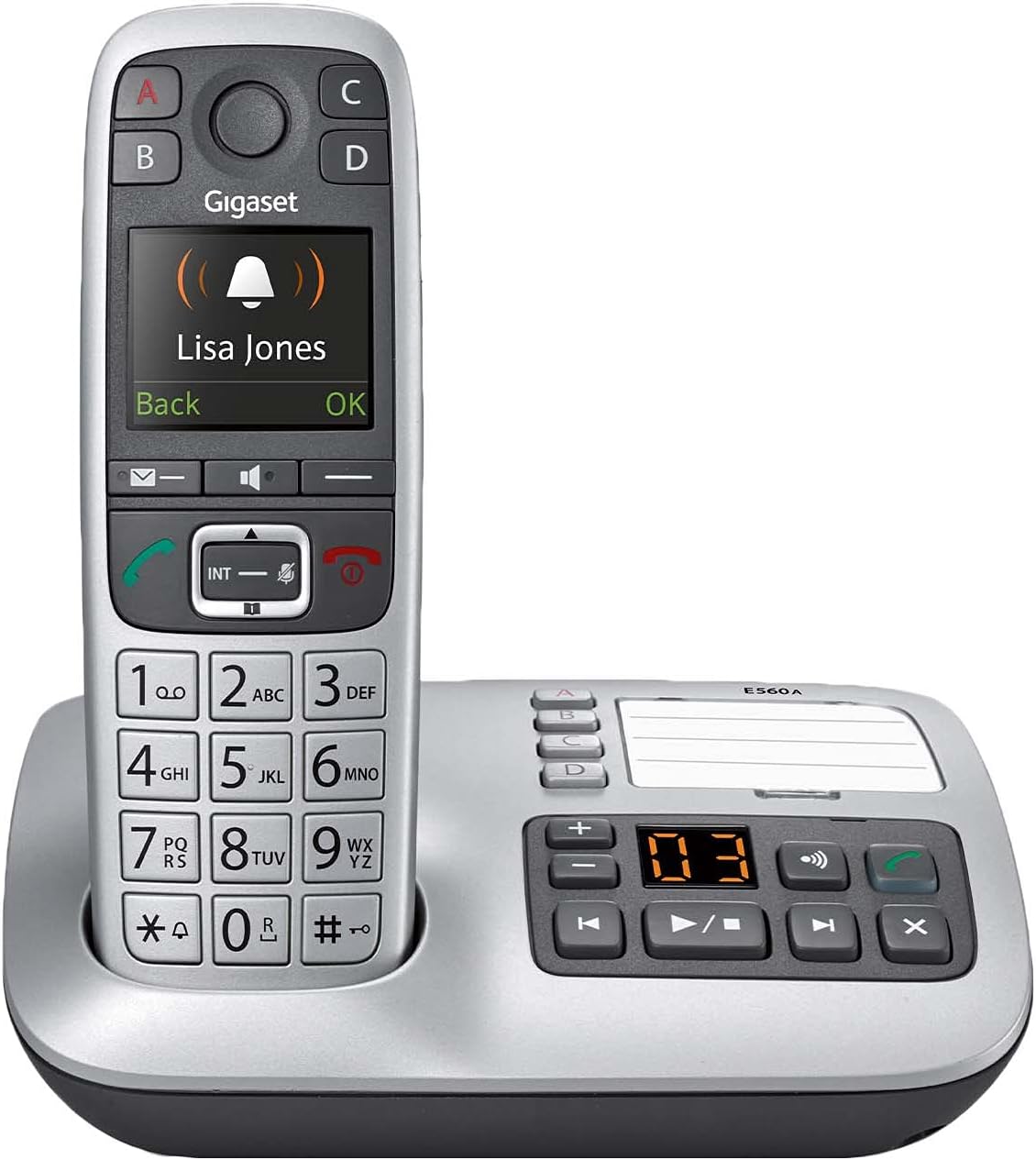 Cordless Phone with Answering Machine and SOS Key, Platinum X8621