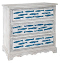 Antique White 3 Drawer Chest W5594