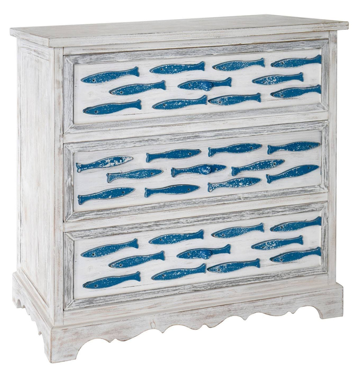 Antique White 3 Drawer Chest W5594