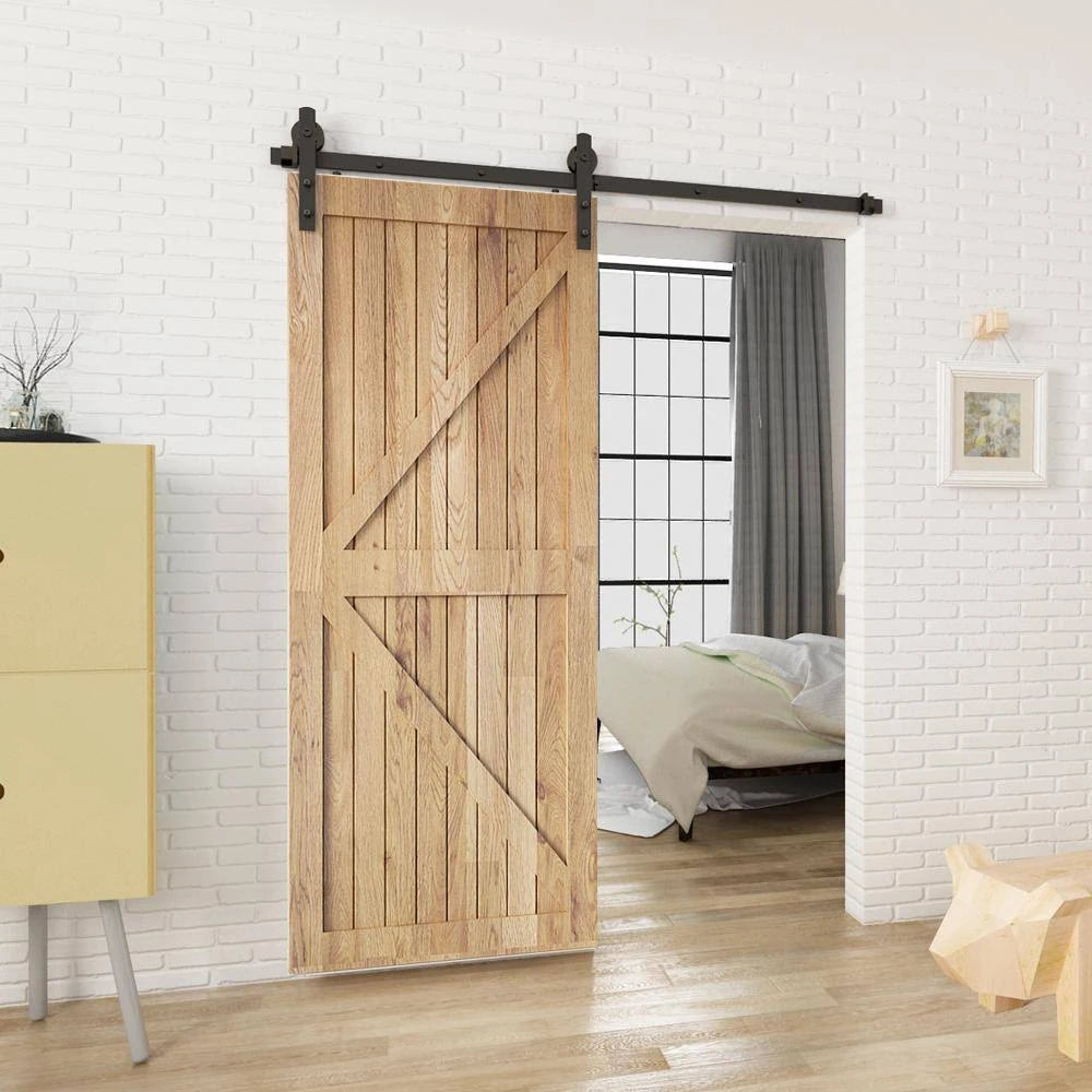 Black Sliding Barn Door Track and Hardware Kit E25958