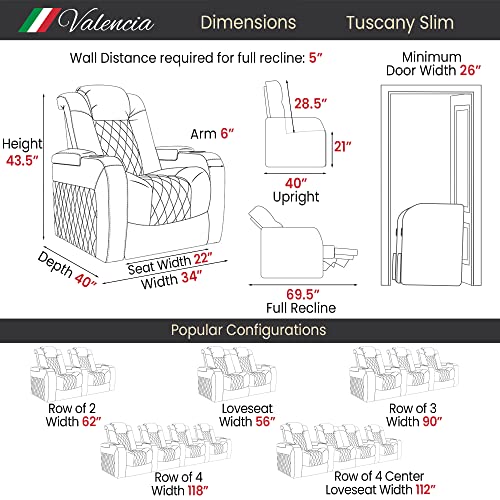 Dark Chocolate Leather Power Reclining Home Theater Seating Row of 4 I566