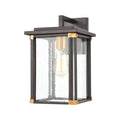 Matte Black 1-Light Sconce with Seedy Glass T1745