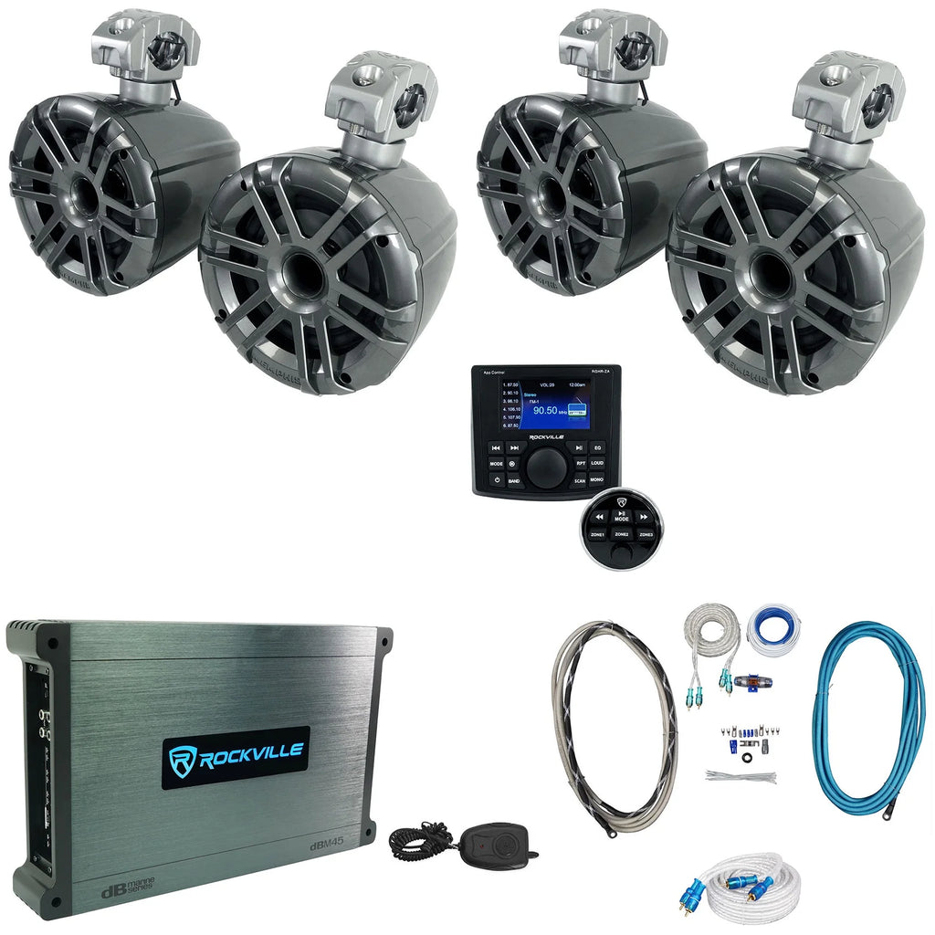 Grey 6.5" Marine Wakeboard Tower Speakers R2119