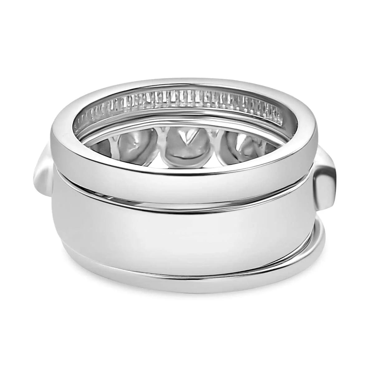 0.8 Ct Diamond Ring 925 Silver Platinum Plated Polki Jewelry Size 10 J356