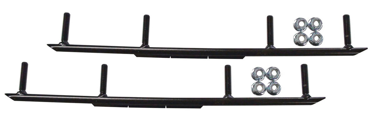 Red XT Snowmobile Skis with 4" Round Bars Complete Kit A366
