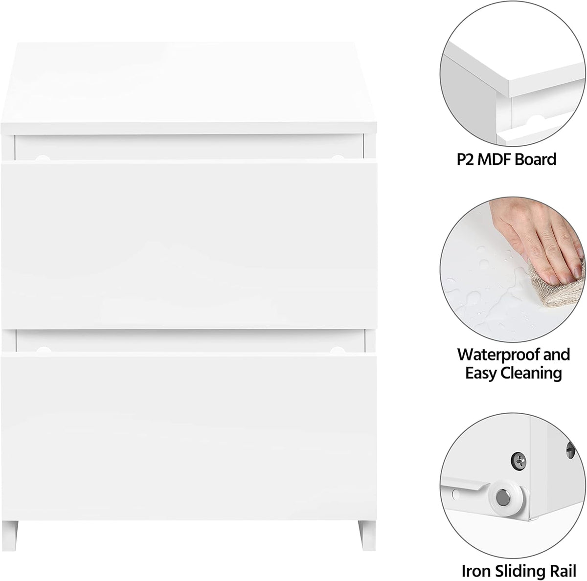 White 2-Drawer End Table T48009
