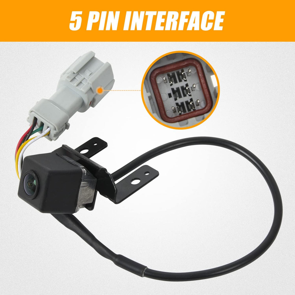 Rear View Backup Camera with Link Cable and Plug Compatible with 2011-2014 Hyundai Sonata Pack of 2 A955283