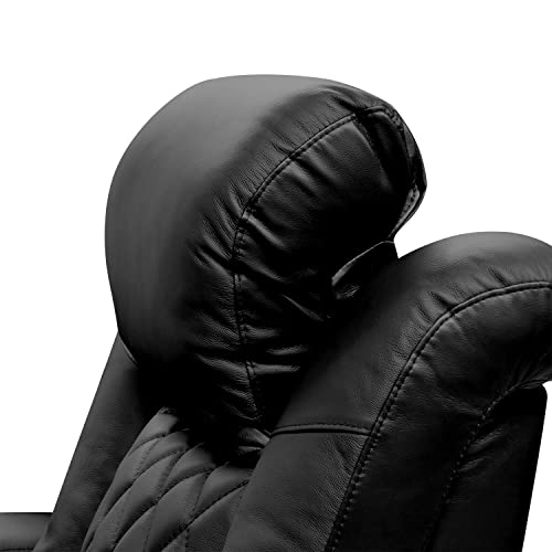 Dark Chocolate Leather Power Reclining Home Theater Seating Row of 4 I566