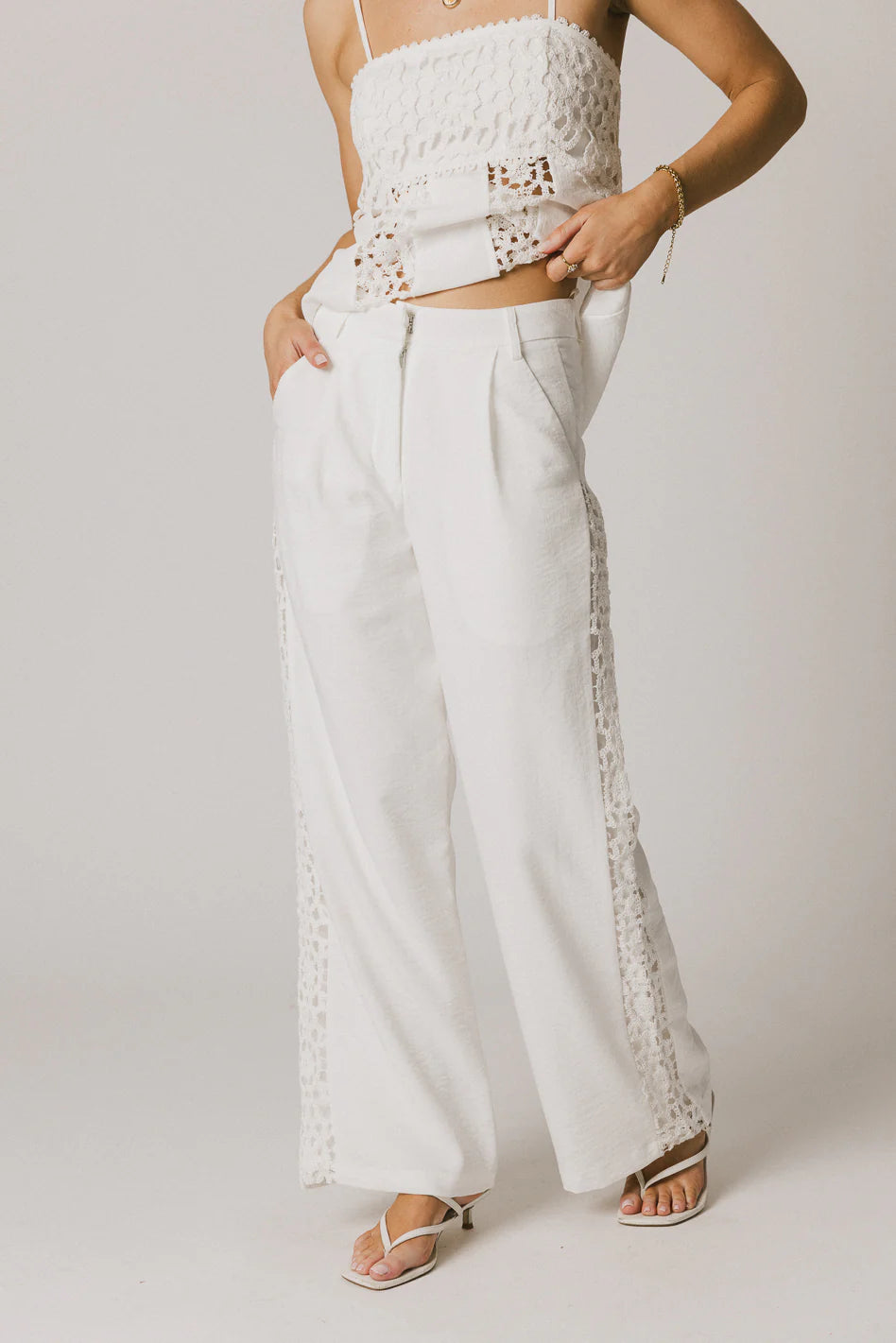 White Crochet Pants D722069