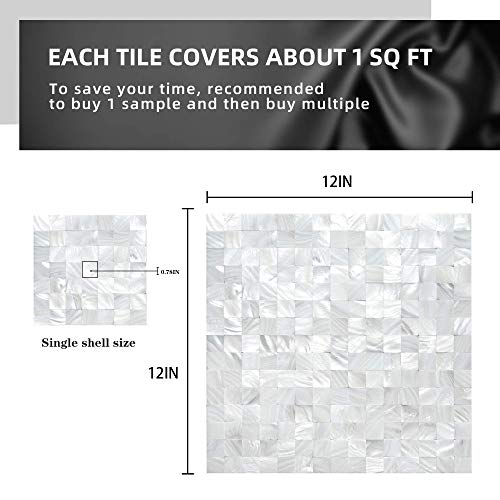 Ivory White Mother of Pearl Shell Mosaic Peel and Stick Tile Backsplash 6PCS S553