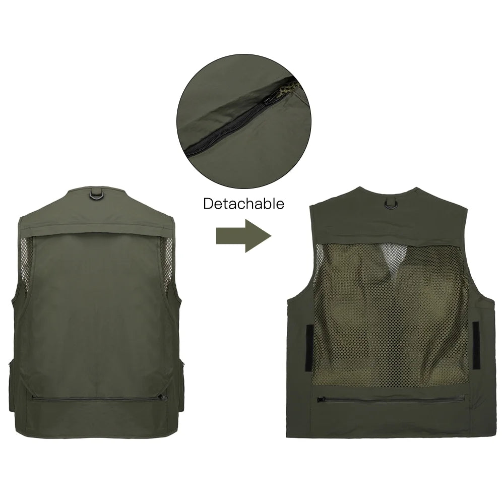 Fishing Photography Mesh Vest Multi Pockets Quick Dry L8191