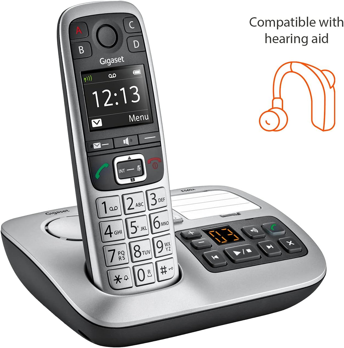 Cordless Phone with Answering Machine and SOS Key, Platinum X8621