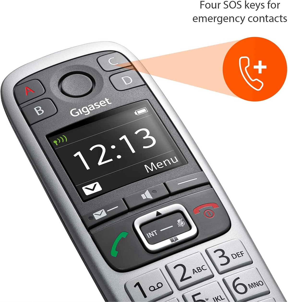 Cordless Phone with Answering Machine and SOS Key, Platinum X8621