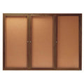 Enclosed Wall Mounted Bulletin Board, 48 inch x 72 inch, Brown H5941