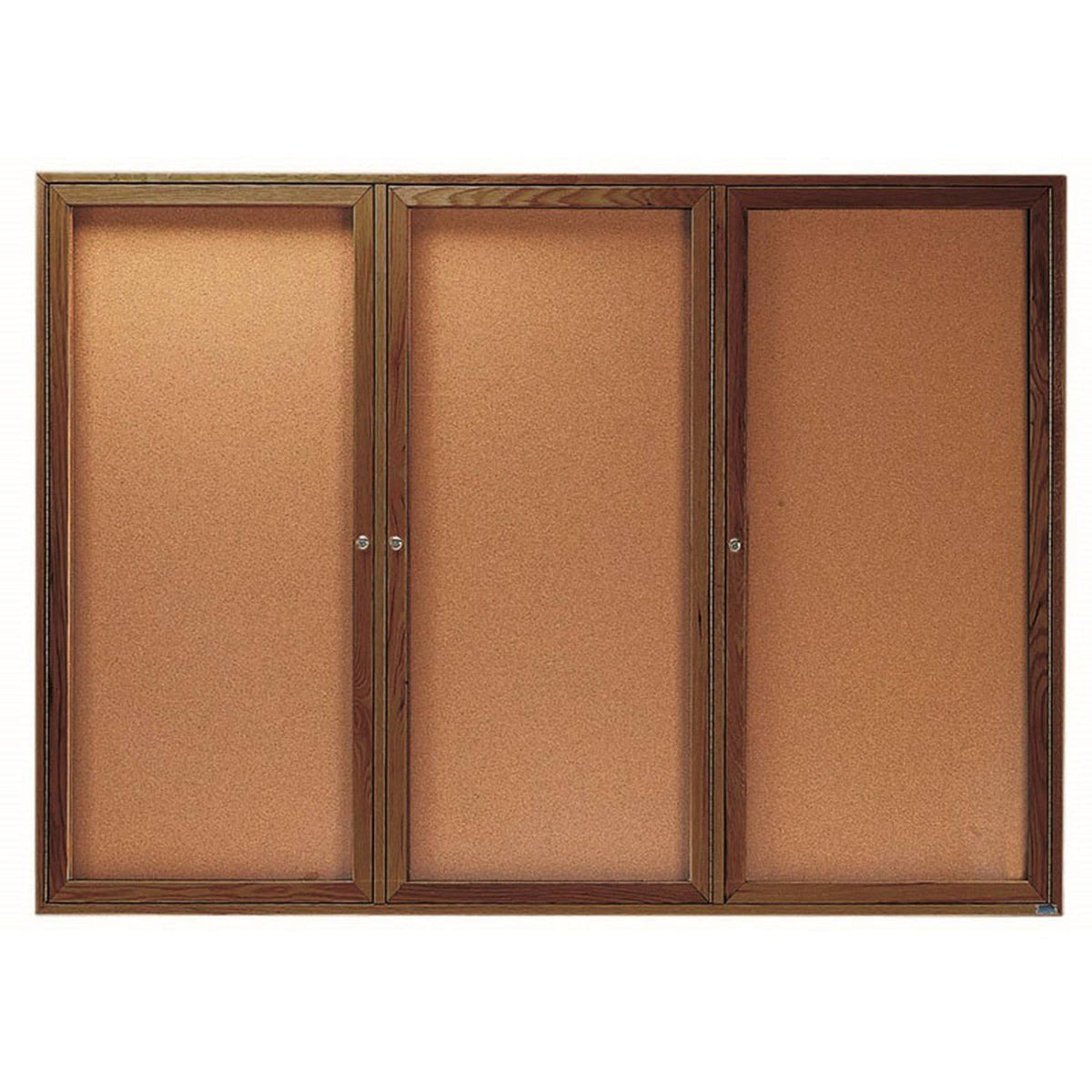 Enclosed Wall Mounted Bulletin Board, 48 inch x 72 inch, Brown H5941