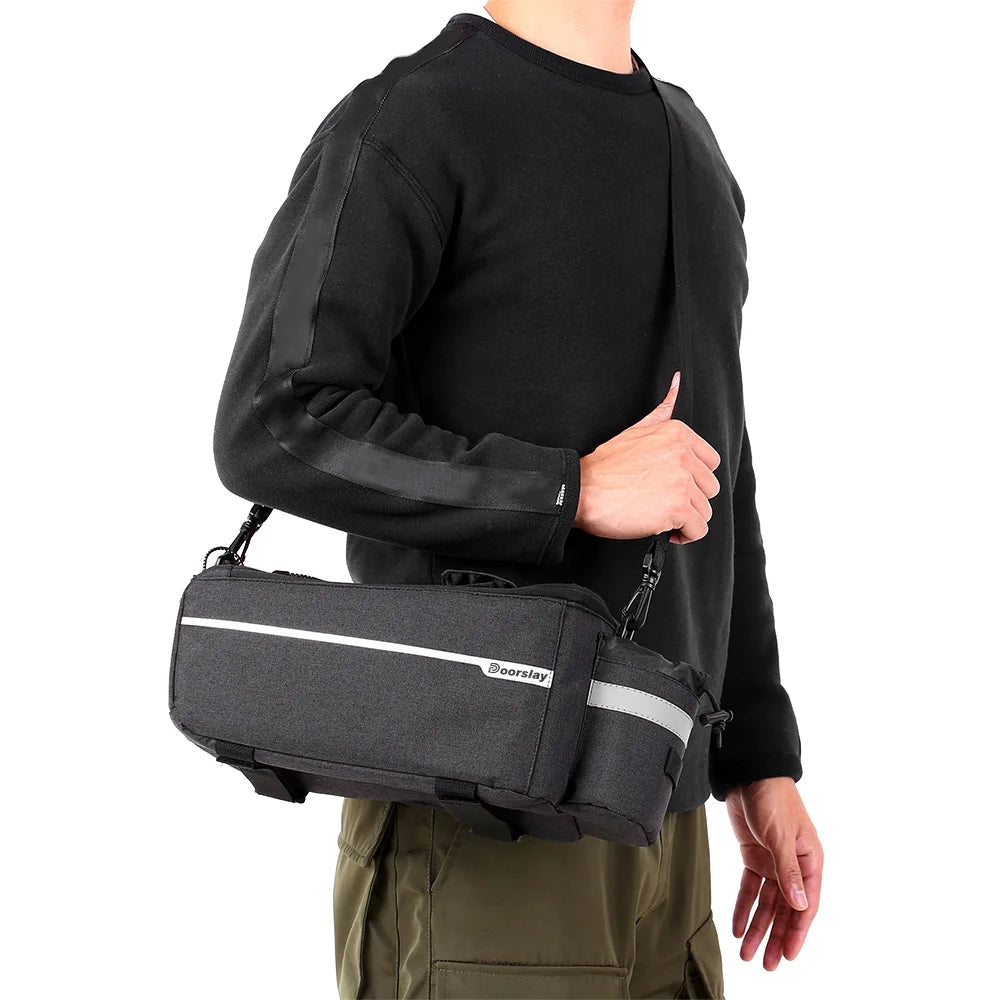 Insulated Trunk Cooler Bag Cycling Rear Rack Storage Luggage Bag Reflective MTB Bike Pannier Bag Shoulder Bag Q19641