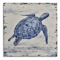 Blue Fabric Wall Art with Sea Turtle I932