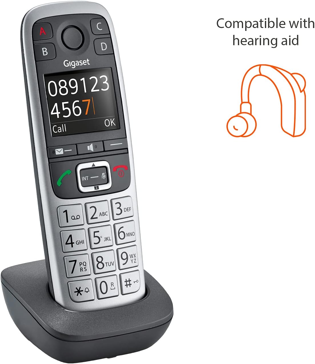 Cordless Phone with Answering Machine and SOS Key, Platinum X8621