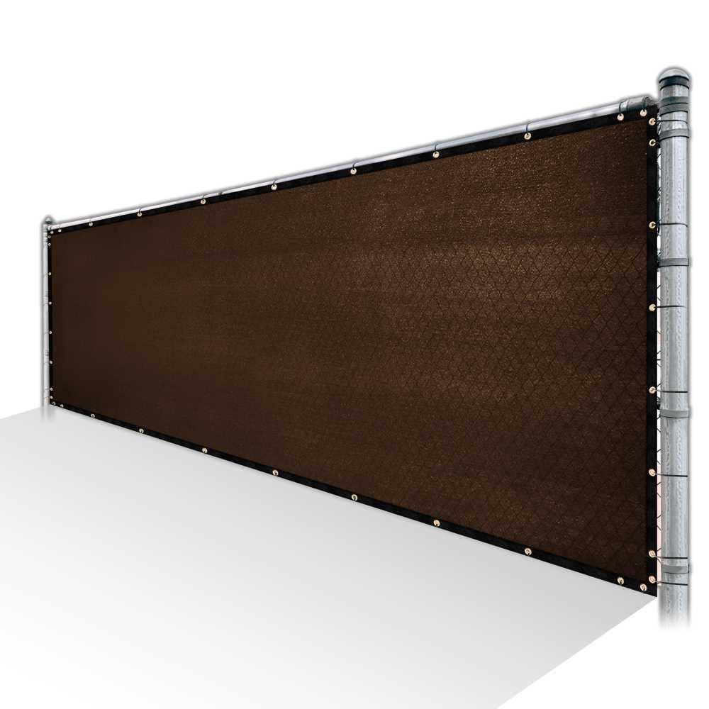Brown Privacy Fence Screen Mesh with Reinforced Grommets O615793